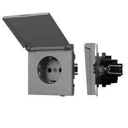 Фото #1 товара Механизм розетки влагозащищённый SCT-TENDO-MCP-PL-GR (230V, 16A) (Arlight, -)