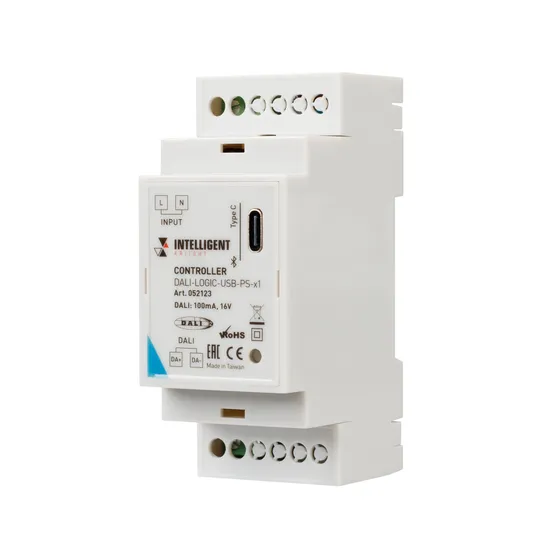 Фото товара INTELLIGENT ARLIGHT Контроллер DALI-LOGIC-USB-PS-x1 (BUS/230V, BLE) (IARL, IP20 Пластик, 2 года)