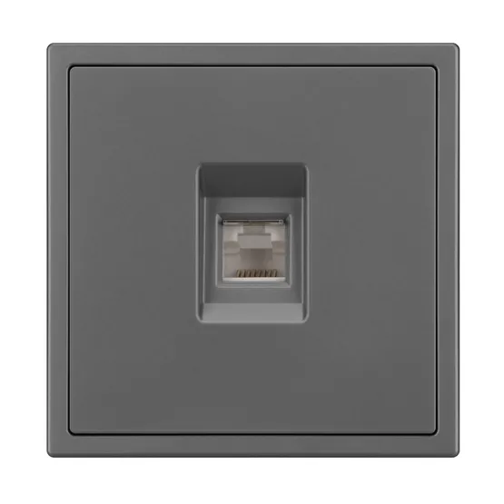 Фото #2 товара Механизм компьютерной розетки SCT-NOBE-MPC1-SFPL-GR (RJ-45, CAT6) (Arlight, Серый базальт)