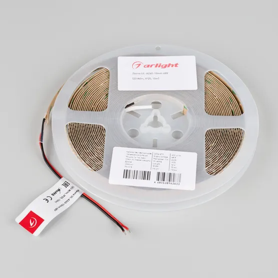 Фото #3 товара Светодиодная лента UL-A240-10mm 48V Warm2700-CX2 (23 W/m, IP20, 10m) (Arlight, 7 лет)
