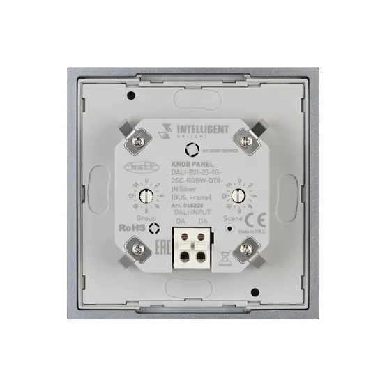 Фото #2 товара INTELLIGENT ARLIGHT Кнопочная панель DALI-201-23-1G-2SC-RGBW-DT8-IN Silver (BUS, Frame) (IARL, IP20 Металл, 3 года)