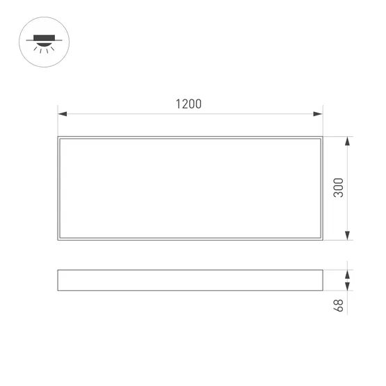 Фото #4 товара Панель IM-EMERGENCY-1.5H-S300x1200-45W Warm3000 (WH, 120 deg, 230V) (Arlight, IP40 Металл, 2 года)