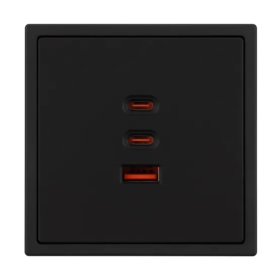 Фото #3 товара Механизм розетки с быстрой USB зарядкой SCT-NOBE-MUACC-SFPL-FC-BK (65W, QC3) (Arlight, -)