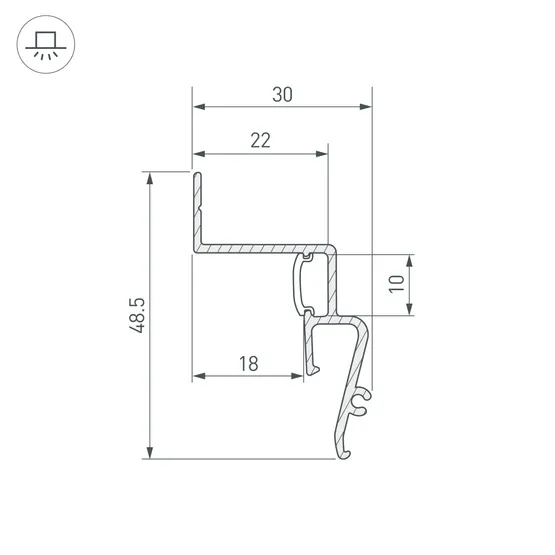 Фото #3 товара Профиль STRETCH-SHADOW-M-2000 BLACK (A2-CONTOUR-PRO) (Arlight, Алюминий)