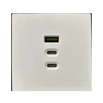 Фото товара ARL NOBE USB Розетка тип А+С+С софт-тач черный оникс SCT-MUACC-SFPL-FC-BK (65W, QC3) (Arlight, -)