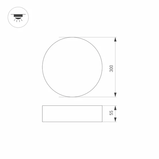 Фото #3 товара Светильник SP-RONDO-R300-36W Warm3000 (BK, 120 deg, 230V) (Arlight, IP40 Металл, 3 года)