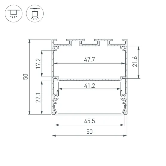 Фото #3 товара Профиль LINE-M-5050-2000 BLACK (Arlight, Алюминий)