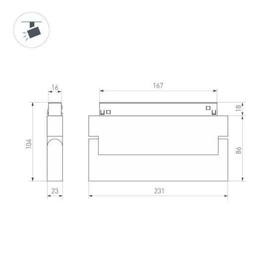 Фото #5 товара Светильник MAG-ORIENT-FLAT-FOLD-S230-12W Warm3000 (BK, 80 deg, 48V DALI) (Arlight, IP20 Металл, 5 лет)