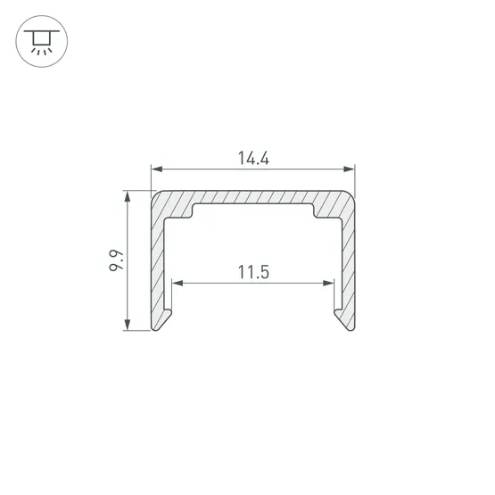 Фото #2 товара Профиль WPH-FLEX-1212-1000 ANOD (Arlight, Алюминий)