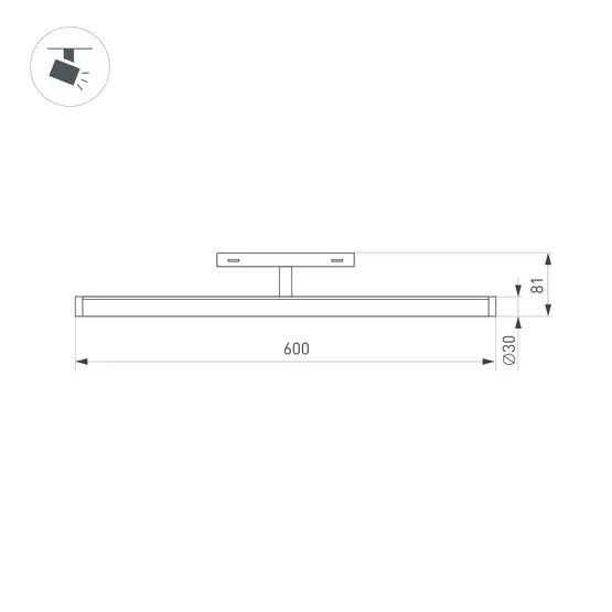 Фото #4 товара Светильник MAG-ORIENT-TUBE-TURN-L600-20W Warm3000 (BK, 180 deg, 48V) (Arlight, IP20 Металл, 5 лет)