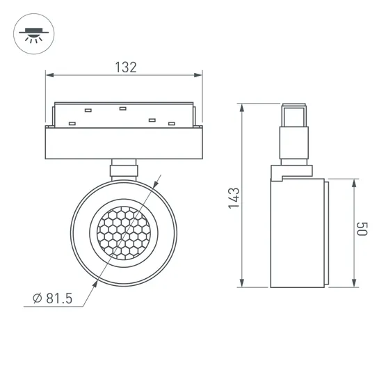 Фото #4 товара Светильник MAG-ORIENT-POINT-R80-12W Warm3000 (WH, 18 deg, 48V) (Arlight, IP20 Металл, 5 лет)