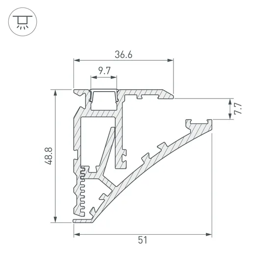 Фото #4 товара Профиль SHELF-600-2000 ANOD (Arlight, Алюминий)