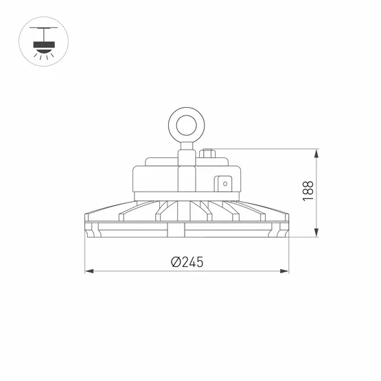 Фото #3 товара Светильник SP-FENIX-R245-100W White5000 (BK, 90 deg, 230V) (Arlight, IP65 Металл, 5 лет)