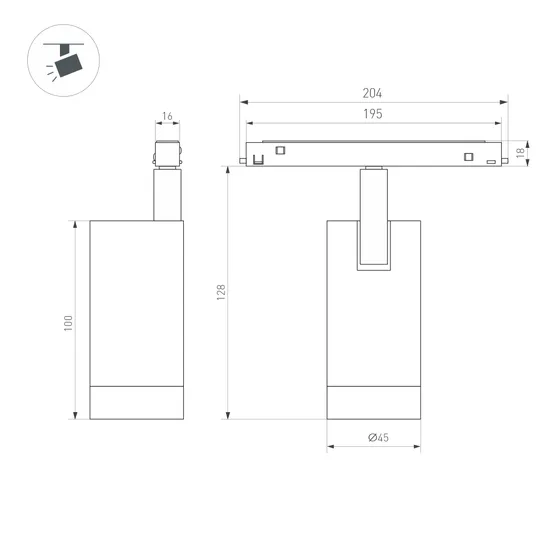 Фото #3 товара Светильник MAG-ORIENT-SPOT-R45-12W Warm3000 (WH, 24 deg, 48V) (Arlight, IP20 Металл, 5 лет)