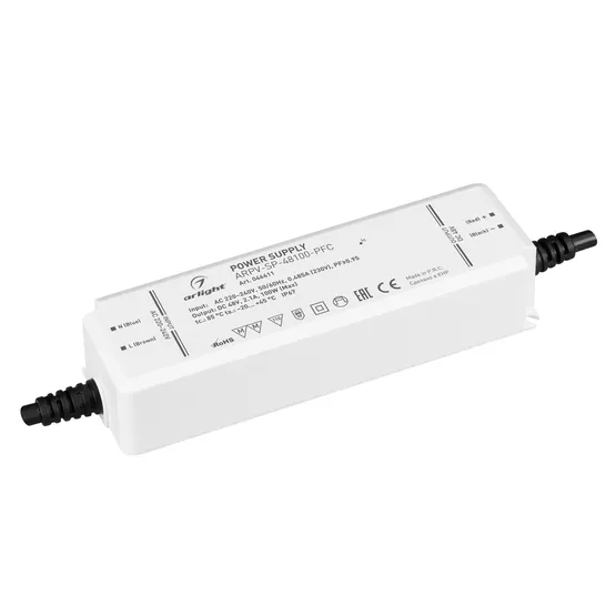 Фото товара Блок питания ARPV-SP-48100-PFC (48V, 2.1A, 100W) (Arlight, IP67 Пластик, 5 лет)