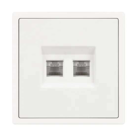 Фото #4 товара Механизм сдвоенной компьютерной розетки SCT-NOBE-MPC2-SFPL-WH (RJ-45, CAT6) (Arlight, Белый кварц)