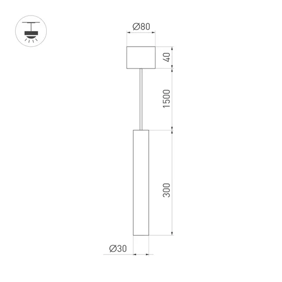 Фото #5 товара Светильник SP-PIPE-HANG-L300-R30-9W Day4000 (GD, 24 deg, 230V) (Arlight, IP20 Металл, 3 года)