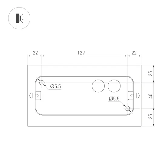 Фото #3 товара Светильник SP-WALL-FLAT-S170x90-2x6W Warm3000 (GR, 120 deg, 230V) (Arlight, IP54 Металл, 3 года)