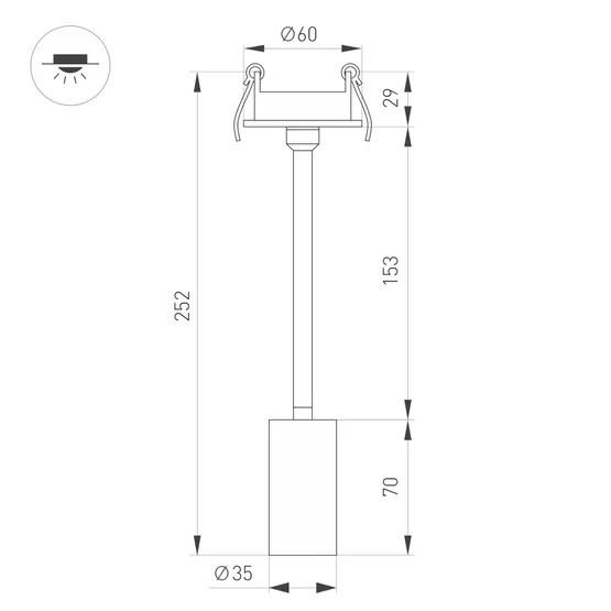 Фото #4 товара Светильник LGD-PERISCOPE-R35-6W Warm3000 (BK, 24 deg, 230V) (Arlight, IP40 Металл, 5 лет)