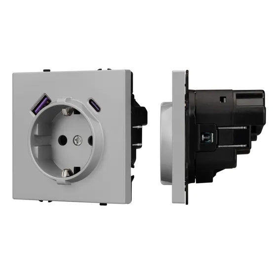 Фото #1 товара Механизм розетки с USB зарядкой SCT-NOBE-MUAC-SFPL-IS (230V, 16A) (Arlight, -)