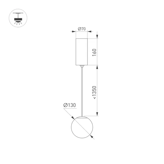 Фото #5 товара Светильник SP-BEADS-HANG-R130-10W Warm3000 (BK, 250 deg, 230V) (Arlight, IP20 Металл, 5 лет)