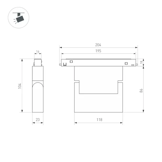 Фото #5 товара Светильник MAG-ORIENT-FLAT-FOLD-S195-6W Day4000 (BK, 80 deg, 48V, DALI) (Arlight, IP20 Металл, 5 лет)