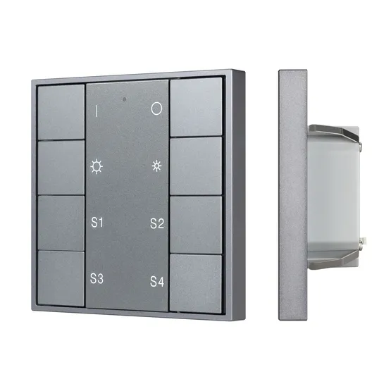 Фото #1 товара INTELLIGENT ARLIGHT Кнопочная панель DALI-201-23-1G-4SC-DIM-DT6-IN Silver (BUS, Frame) (IARL, IP20 Металл, 3 года)
