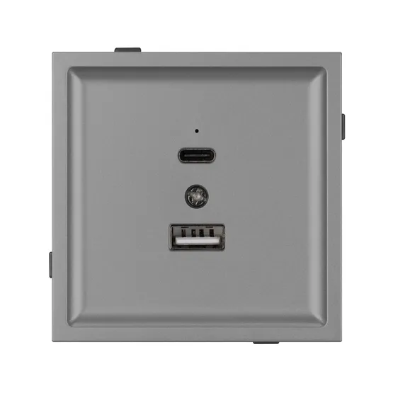 Фото #2 товара Механизм USB розетки SCT-TENDO-MUAC-PL-GR (5V, 3A, QC3) (Arlight, -)