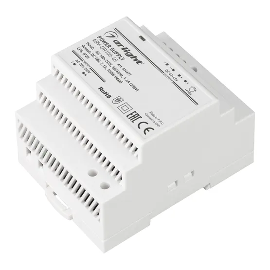 Фото товара Блок питания ARV-DR100-48 (48V, 2.1A, 100W) (Arlight, IP20 DIN-рейка)