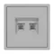 Минифото #2 товара Механизм сдвоенной телефонной розетки SCT-NOBE-MTL2-SFPL-IS (RJ-11, 4C) (Arlight, Никель)